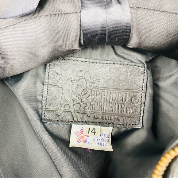 Vintage S Leather Jacket Biker Fringe Black Roses - Picture 6 of 8